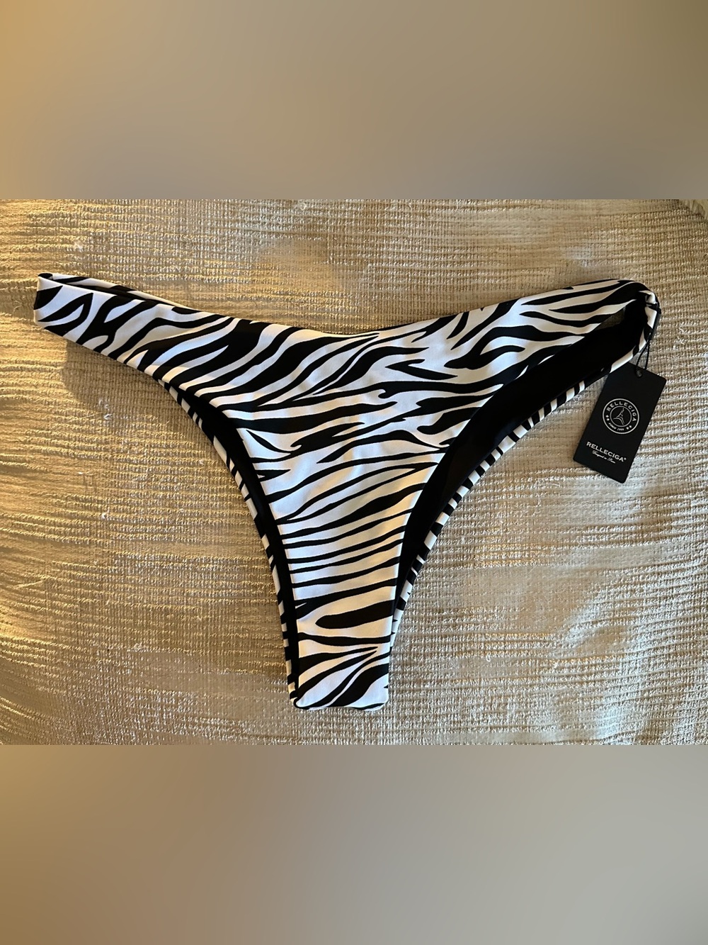 Relleciga Swimsuit Bikini Bottom Black And White Size M NWT